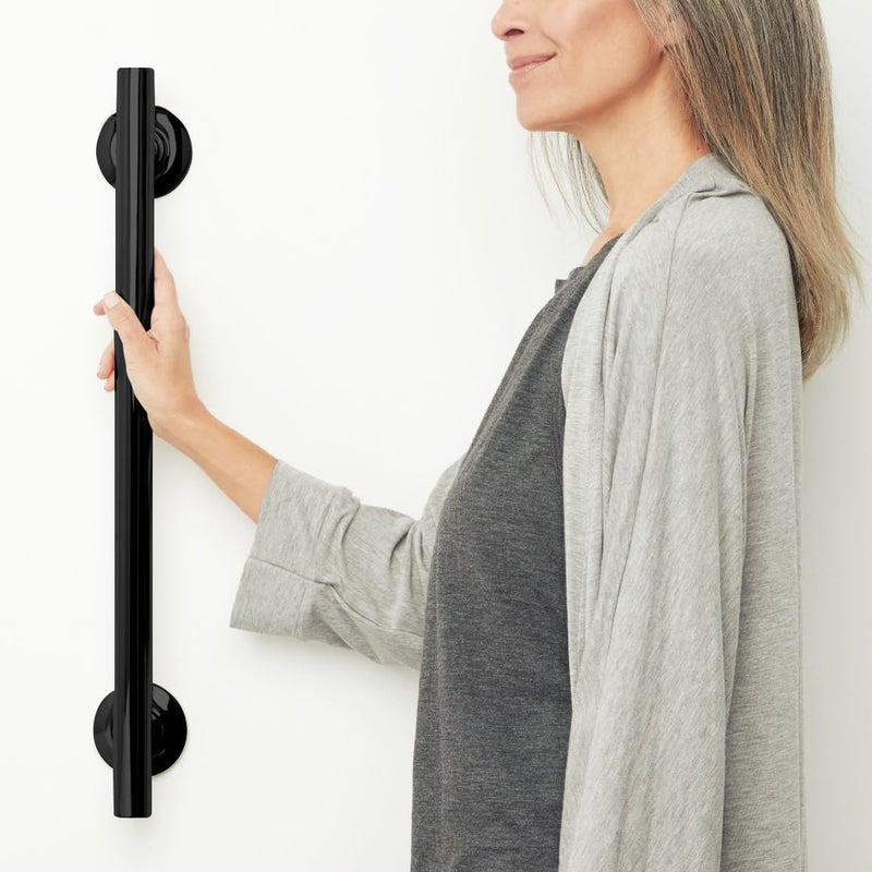 Seachrome 36-inch Coronado Designer Straight Bathroom Shower Grab Bar, Stainless Steel, Polished Chrome - Image 2